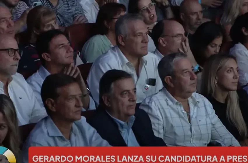  Suarez, Cornejo y Cobos acompañaron el lanzamiento de la precandidatura a presidente de Gerardo Morales