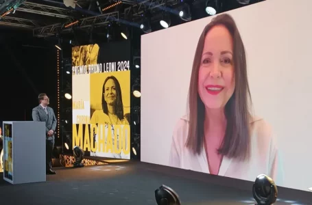 María Corina Machado tras recibir el premio Bruno Leoni: “La lucha de Venezuela trasciende nuestras fronteras”