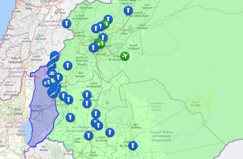  Las zonas de Siria que está bombardeando Israel para destruir instalaciones estratégicas y depósitos de “armas químicas”